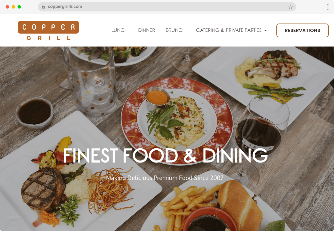 Copper Grill Website